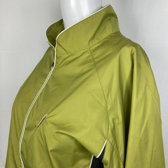 Footjoy Jacket Womens Sz M Green Black Golf Windbreaker Feather Logo - Picture 4 of 9